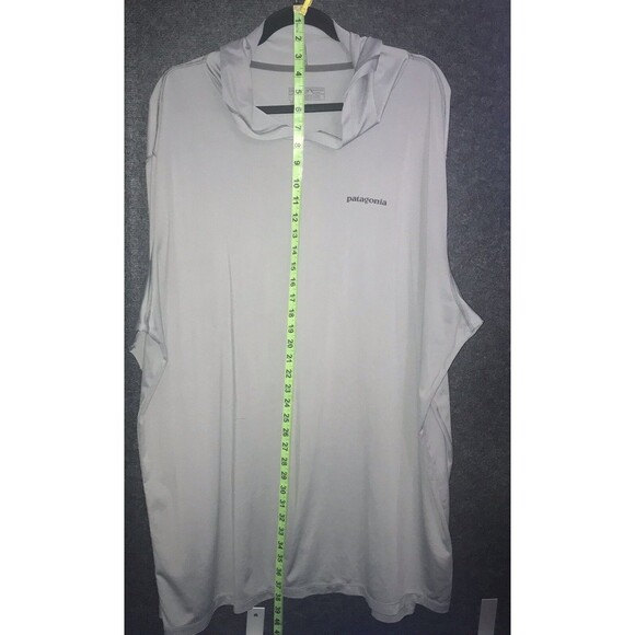 Patagonia Shirt Mens XXL Gray Hooded Long Sleeve Base Layer Hiking UPF 50 Surf - Picture 10 of 11